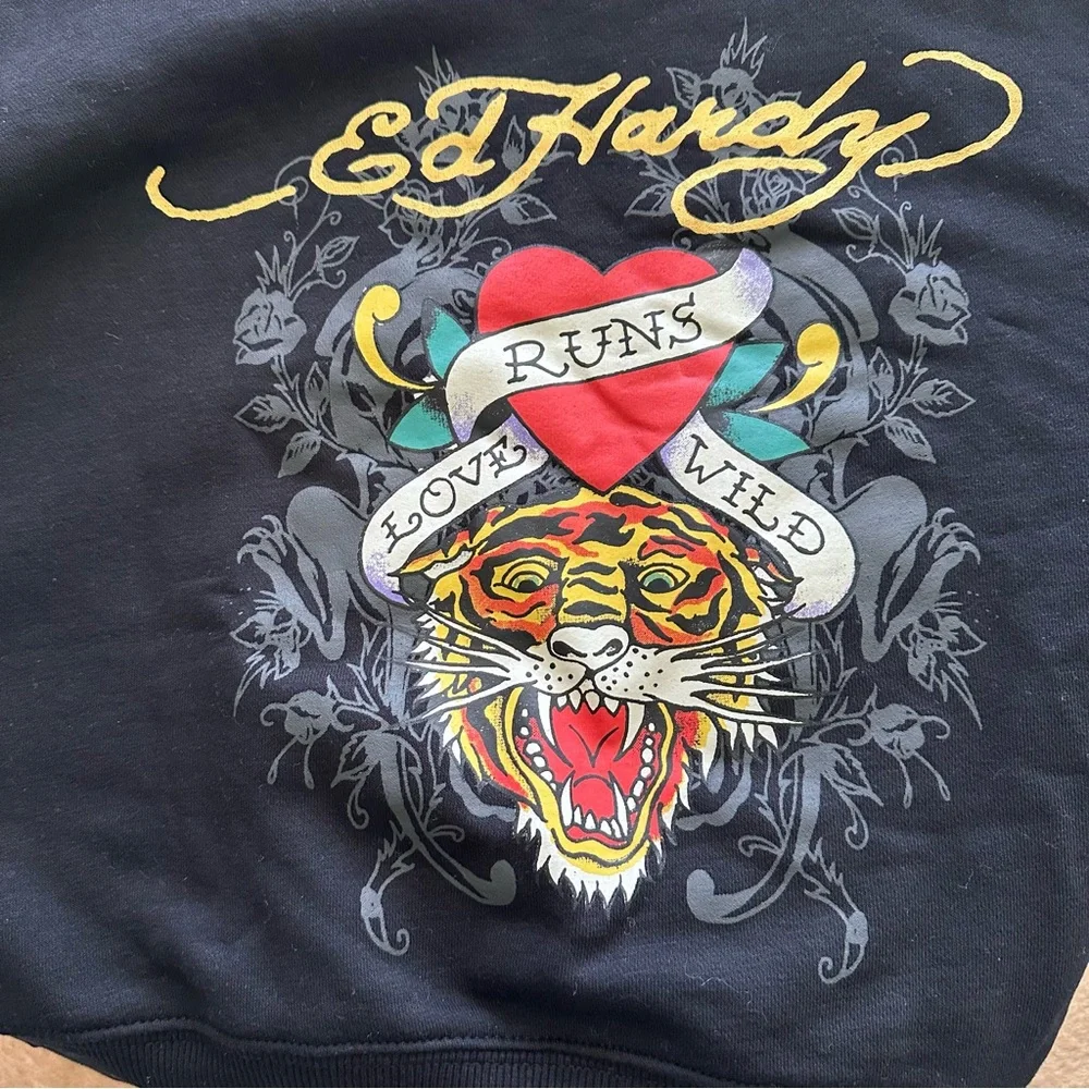 Ed Hardy Retro SET Tiger insulated suit pants and sweatshirt size L - Picture 3 of 9